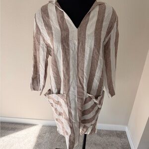 Trina Turk Linen Resort Shirt Dress